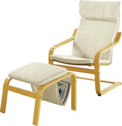 HOME - Bentwood - Fabric Chair and Footstool - Natural